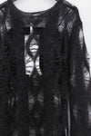 SWAYING/KNIT mohair hollow floral pullover (with suspenders) SW23AW1T51 dark gray PS64